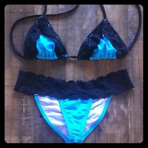 Neon Blue Lace Bikini